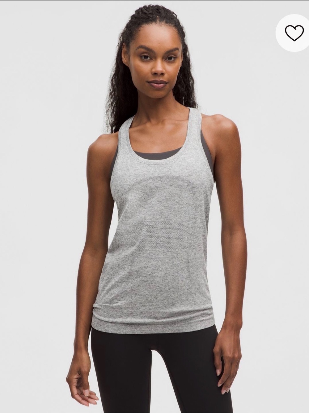 Lululemon Swiftly Tech Racerback Top 2.0 Hip Length 
Slate/White (grey)
Size 4
